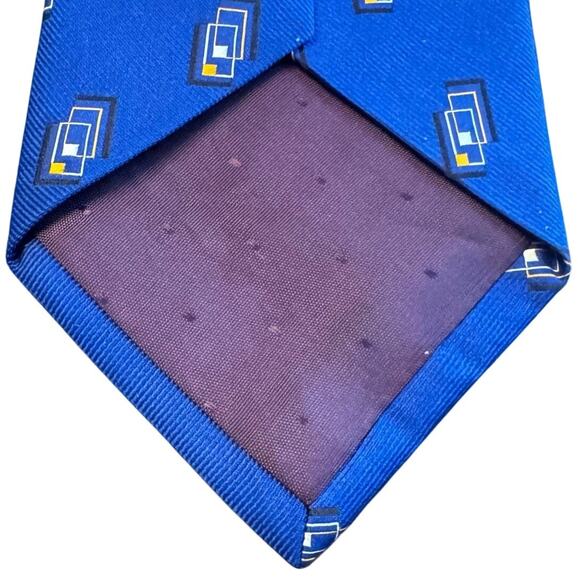 PAUL FREDRICK Repp Tie 100% Italian Silk Hand Tailored in USA 4" Foulard Necktie - Picture 4 of 6